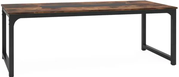 71"x35.4" Dining Table, Industrial Kitchen Table for 6-8 Person, Rectangular Dinner Table for Dining Room Kitchen Living Room, with Heavy Duty Metal Legs, Rustic Brown