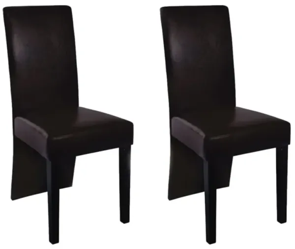 vidaXL Dining Chairs 2 pcs Brown Faux Leather