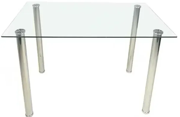 Hivvago Modern 47-inch x 27-inch Tempered Glass Top Dining Table