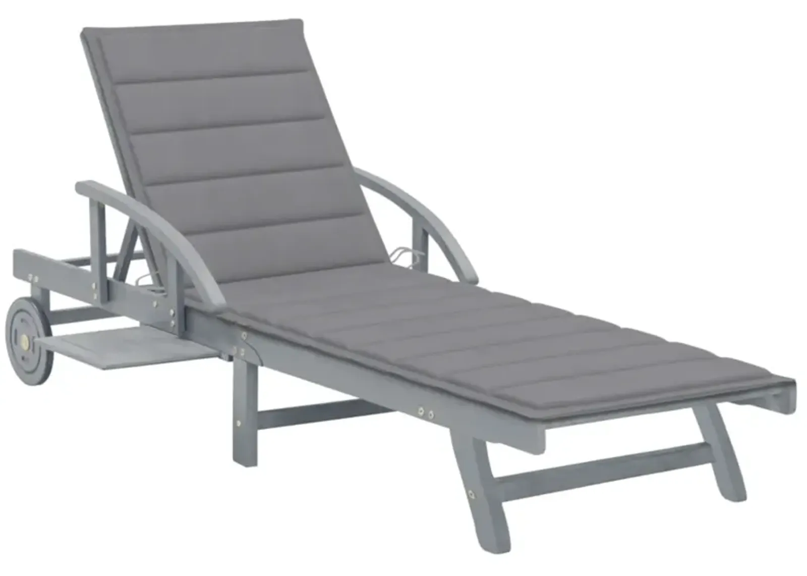 vidaXL Garden Sun Lounger with Cushion Solid Acacia Wood