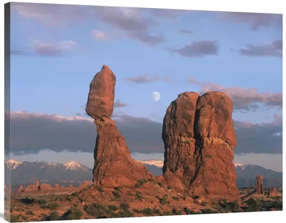 Moon over Balanced Rock, Arches National Park, Utah-Canvas Art-40x30