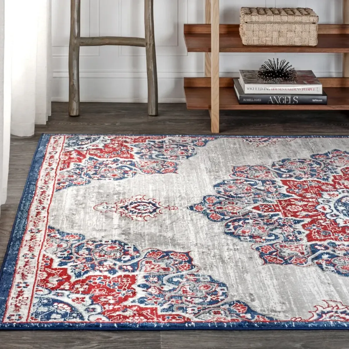 Modern Persian Vintage Moroccan Medallion Area Rug