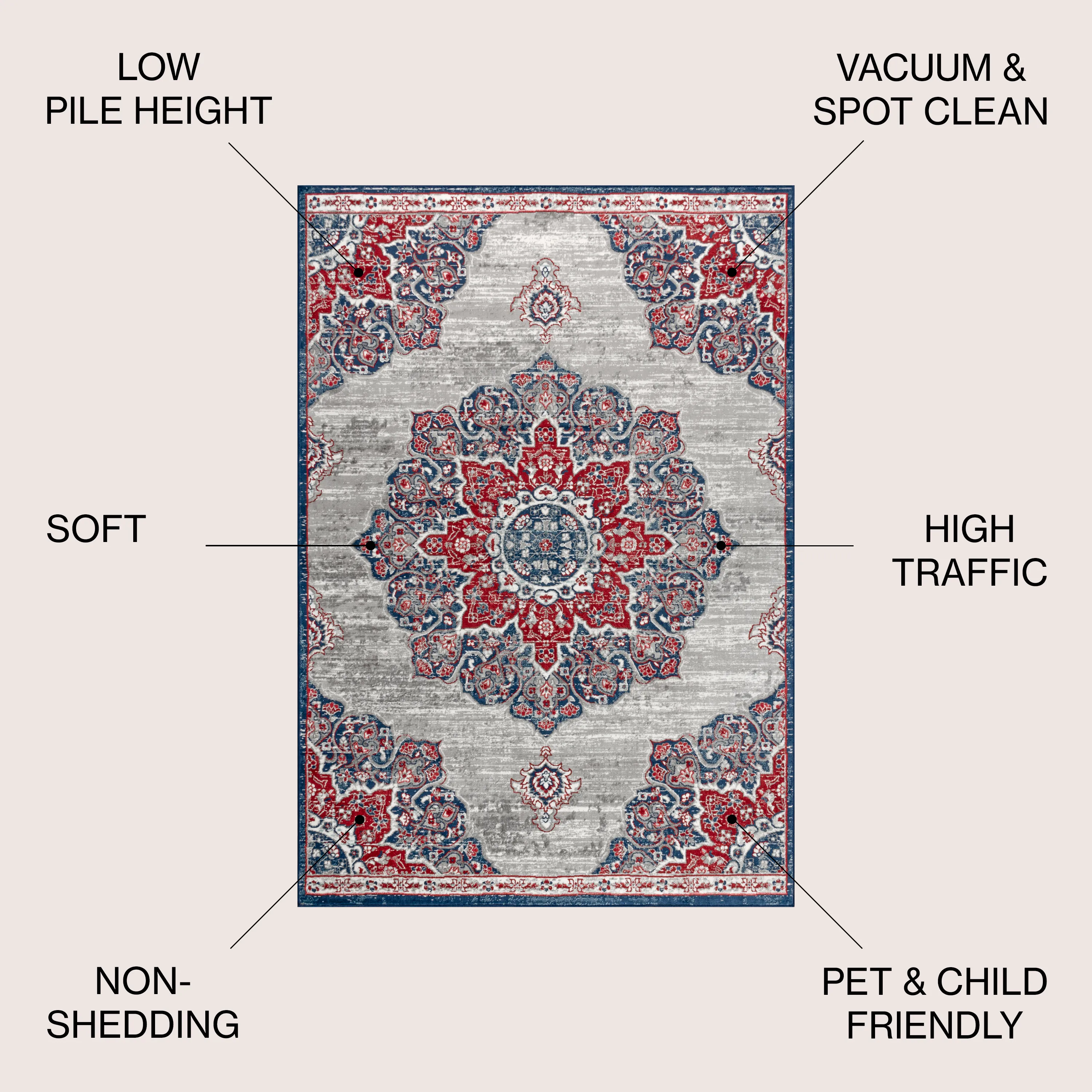 Modern Persian Vintage Moroccan Medallion Area Rug