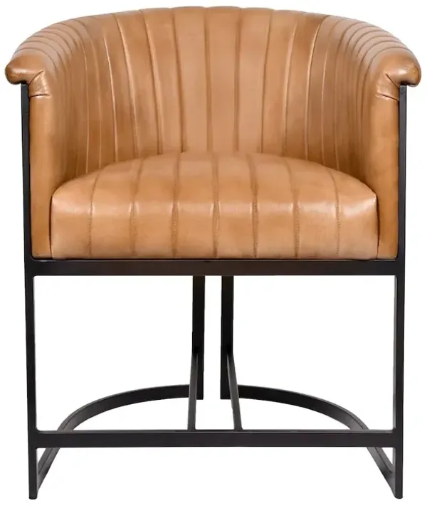 Alex Hamilton Wilbur Genuine Leather Dining Chair In Caramel