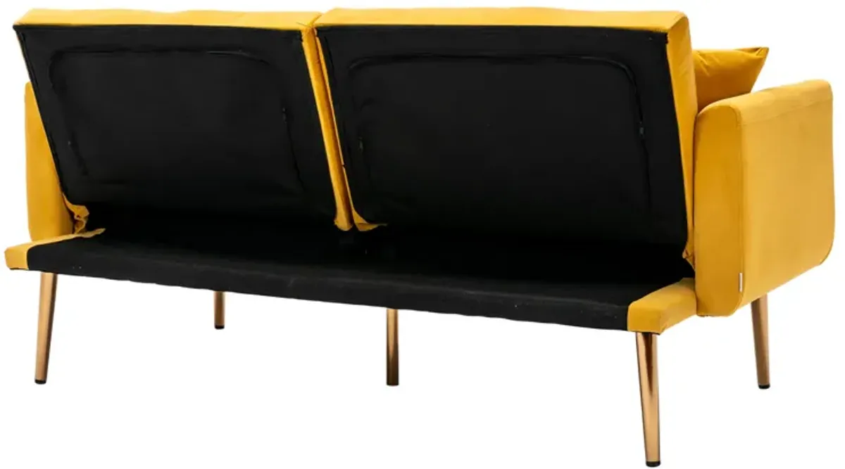 Velvet Loveseat Sofa with Metal Feet