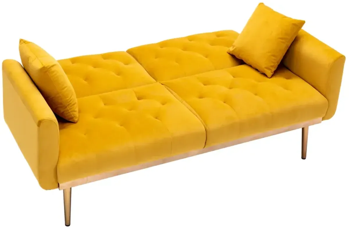 Velvet Loveseat Sofa with Metal Feet