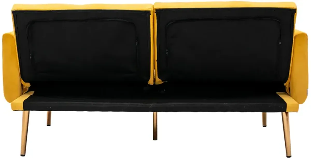 Velvet Loveseat Sofa with Metal Feet