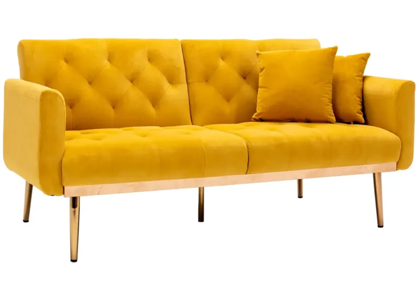 Velvet Loveseat Sofa with Metal Feet