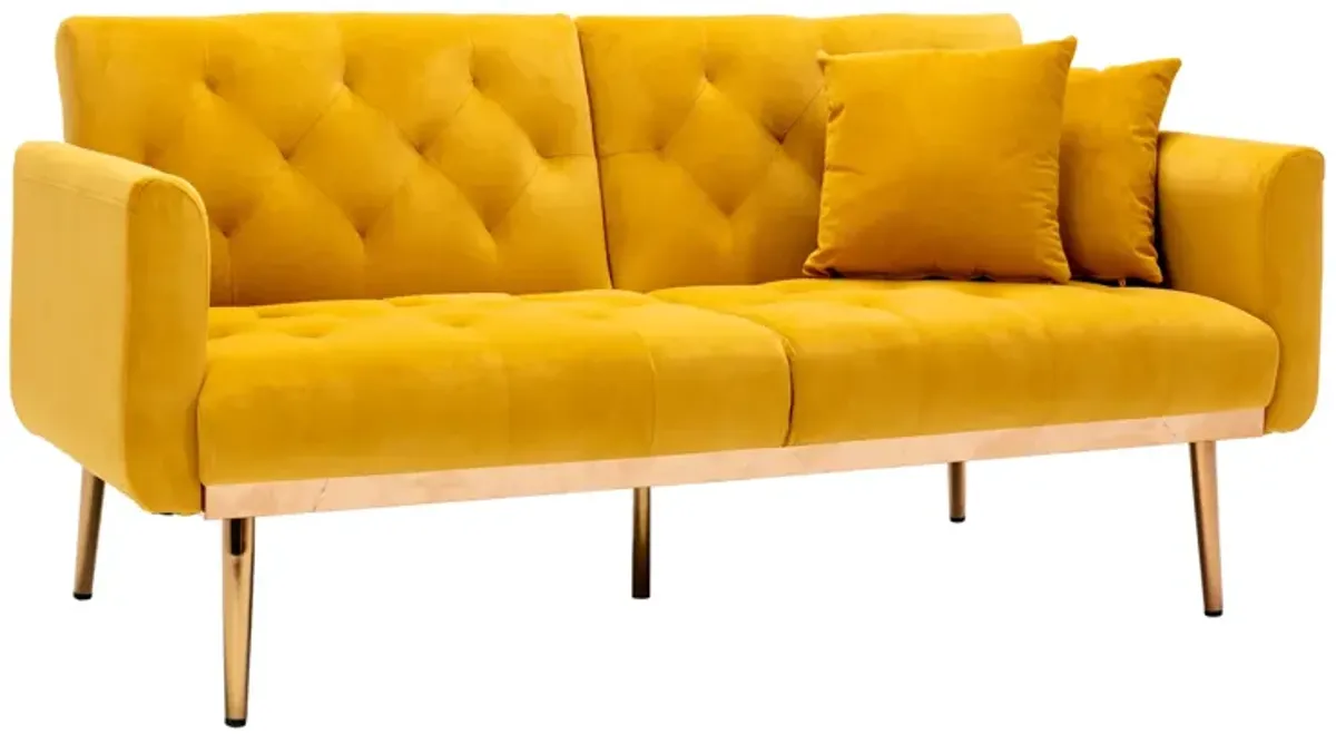 Velvet Loveseat Sofa with Metal Feet