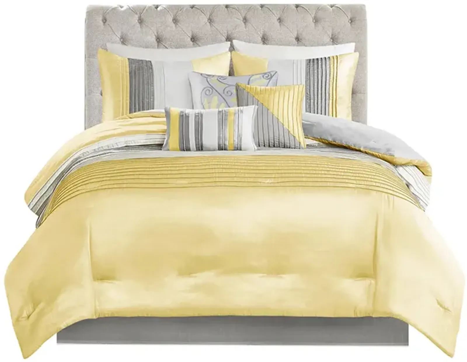 Gracie Mills Nixon 7-Piece Contemporary Striped Comforter Set