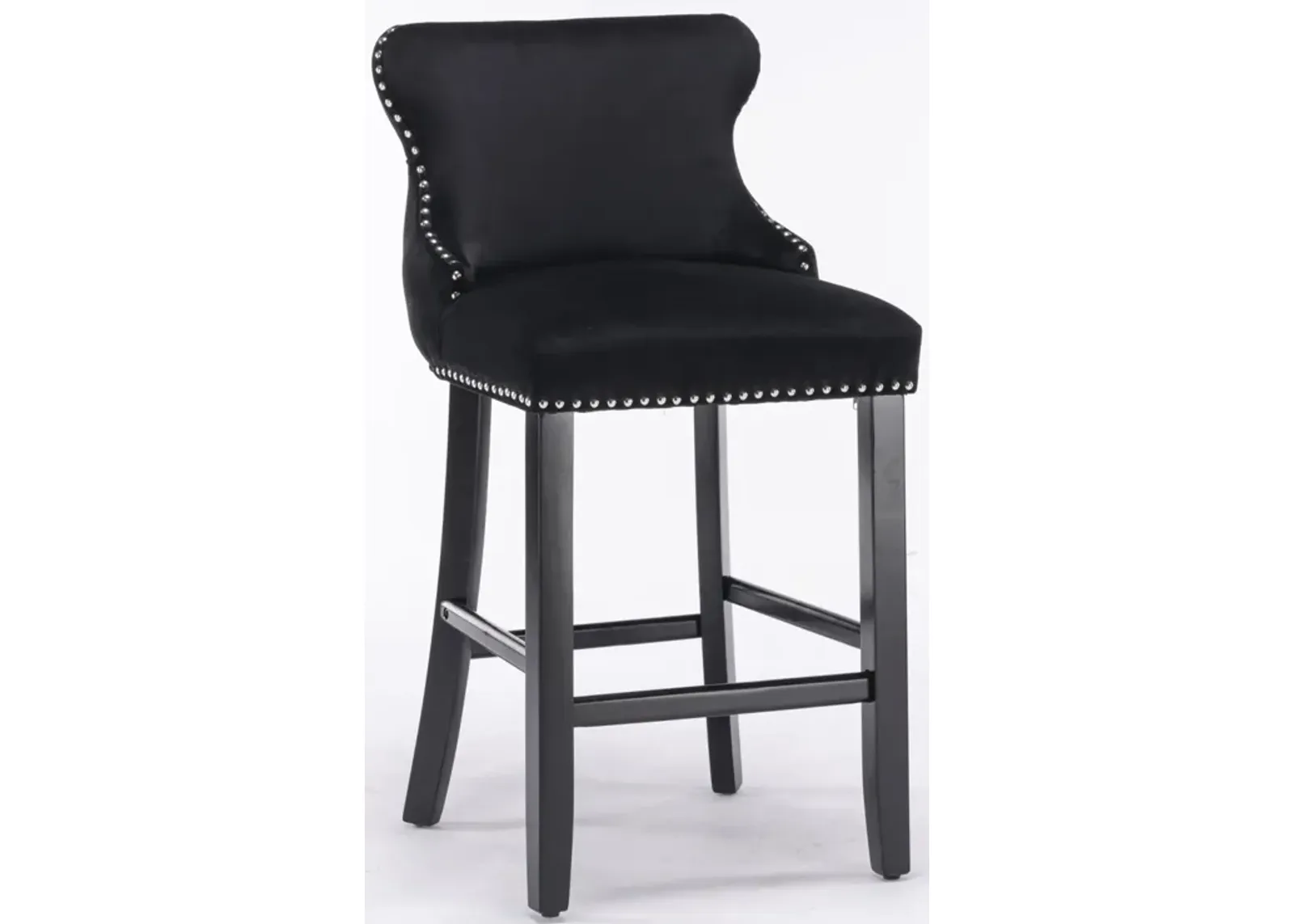 Modern Velvet Wingback Bar Stools, Set of 2