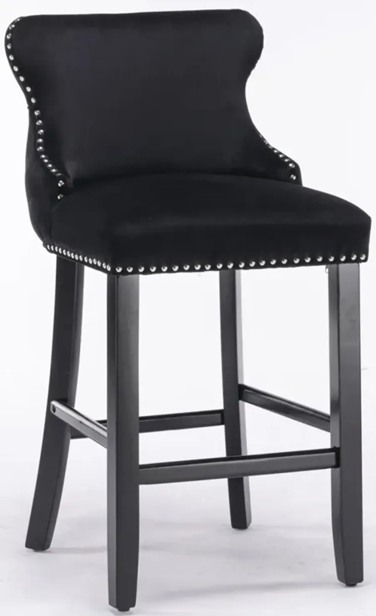 Modern Velvet Wingback Bar Stools, Set of 2