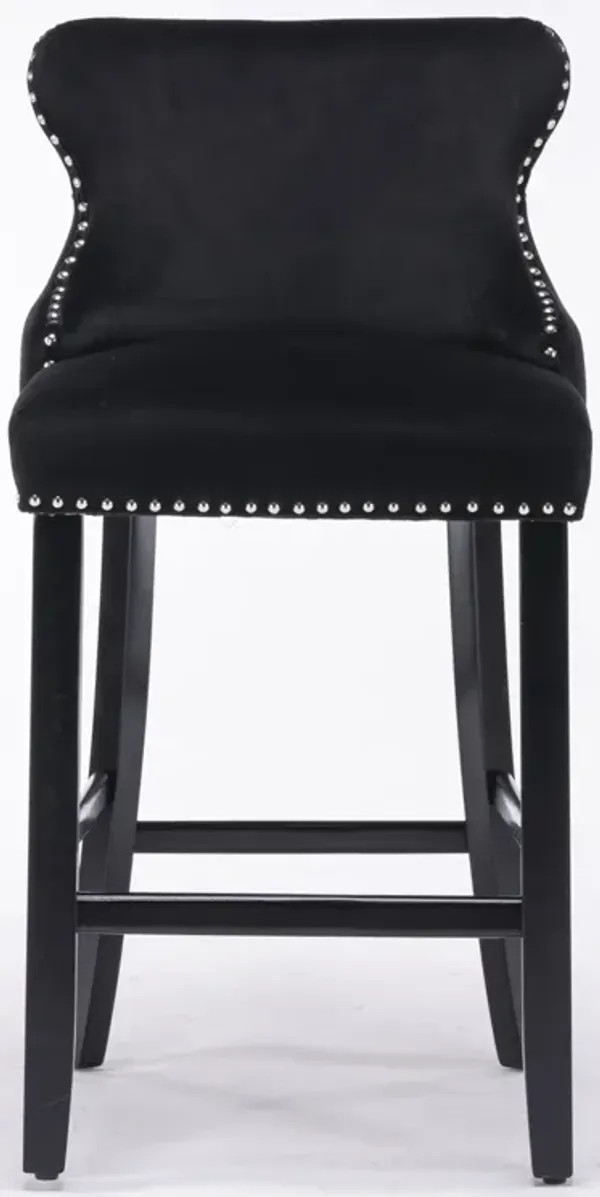 Streamdale Modern Velvet Wingback Bar Stools, Set of 2