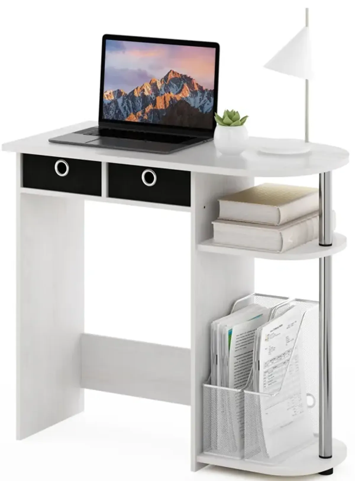 Furinno Furinno Go Green Home Laptop Notebook Computer Desk/Table  White Oak/Stainless Steel