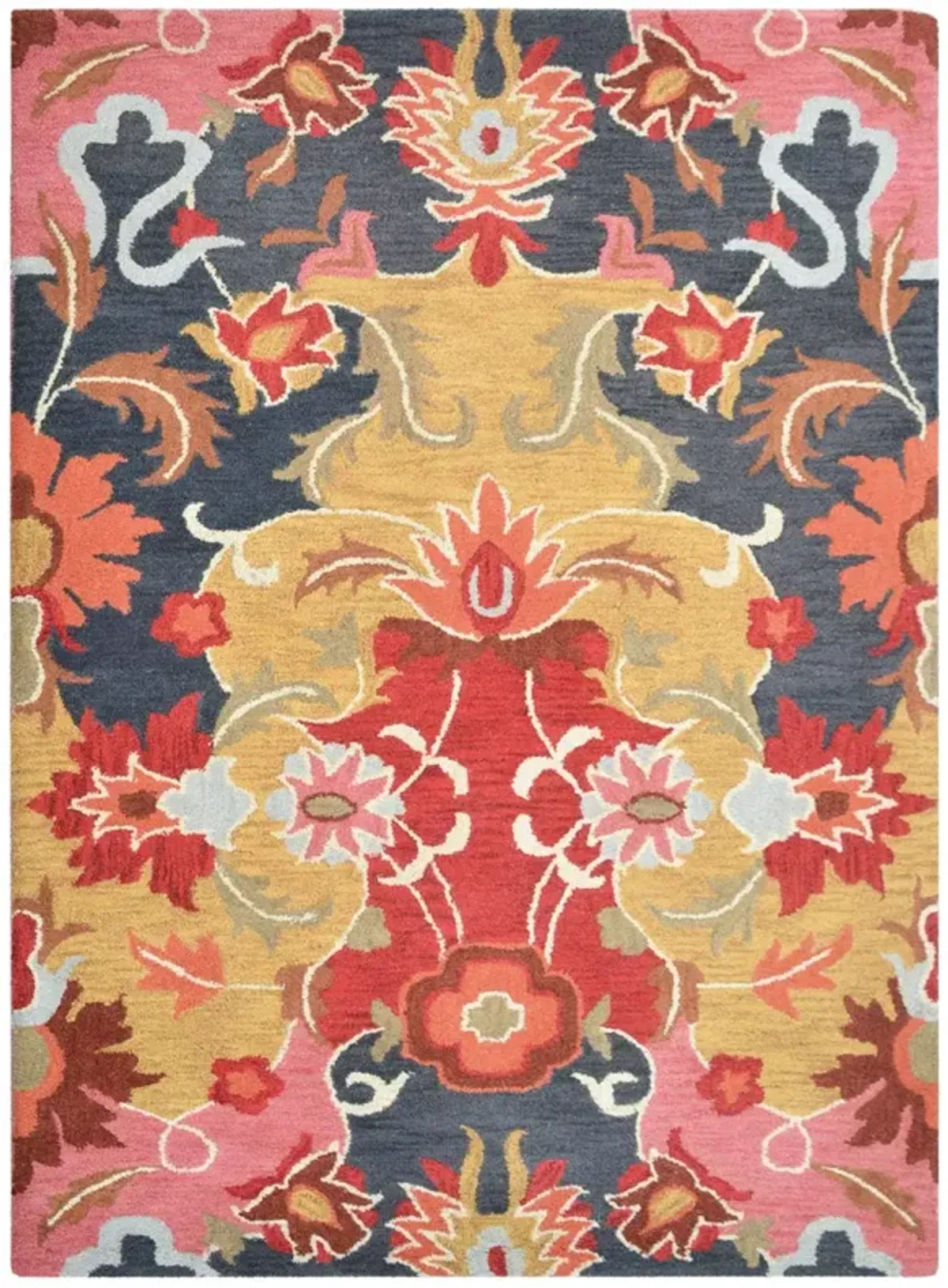 RUGSOTIC CARPETS HAND TUFTED WOOL ECO-FRIENDLY AREA RUGS  - 5'x8', Rectangle Shape, Multicolor, Floral Modern Design, High Pile Thick Handmade Area Rugs for Living Room, Bed Room (K00732)