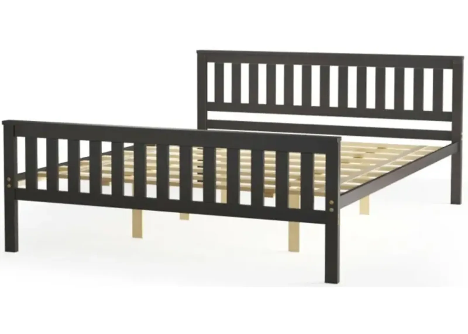 Hivvago Twin/Full/Queen Size Wood Platform Bed with Headboard