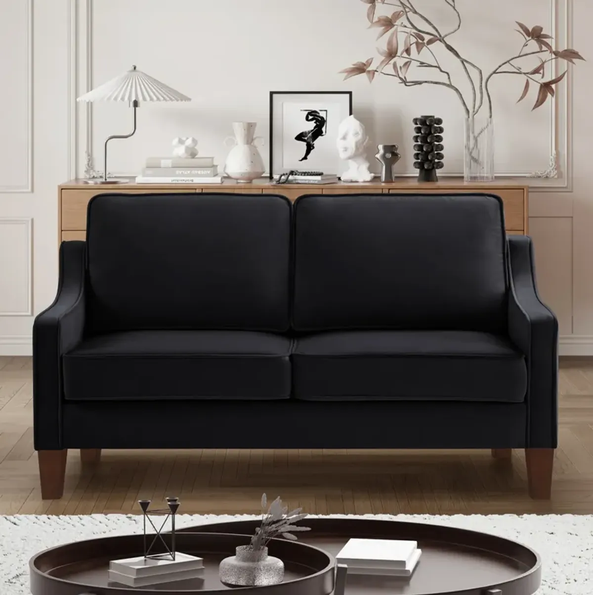 Merax Upholstered Velvet Sofa Couch with Wood legs