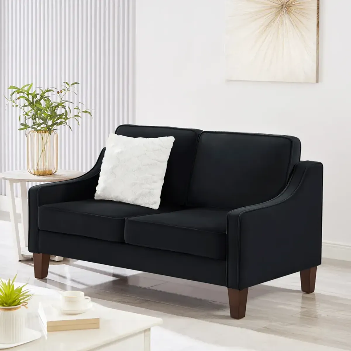 Merax Upholstered Velvet Sofa Couch with Wood legs