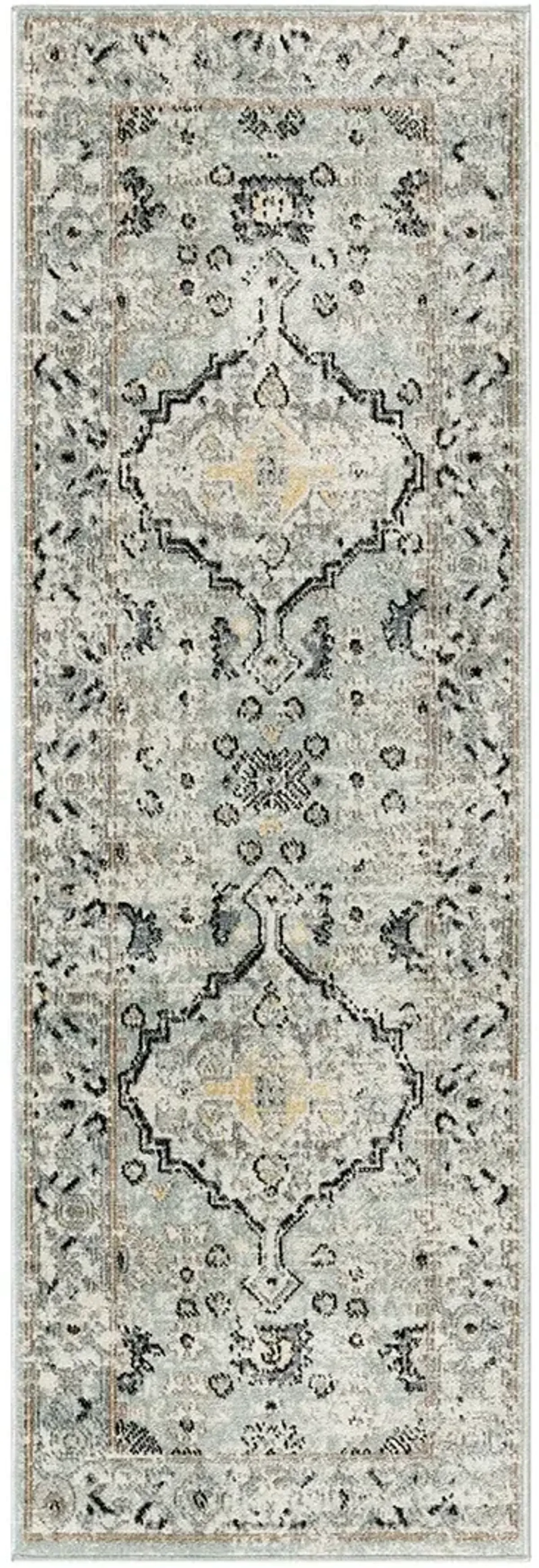 Washable Decor WSD12 Blue/Taupe 2' x 6' Rug