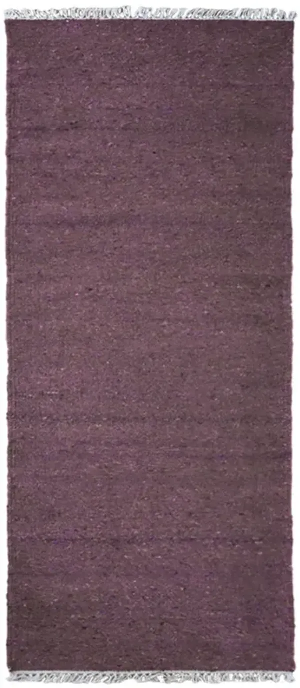 RUGSOTIC CARPETS HAND WOVEN FLAT WEAVE KILIM COTTON & POLYESTER ECO-FRIENDLY AREA RUGS  - 2'6"x8', Runner Shape, Brown Color, Solid Plain Design, Low Pile  Handmade Area Rugs (DCP111)