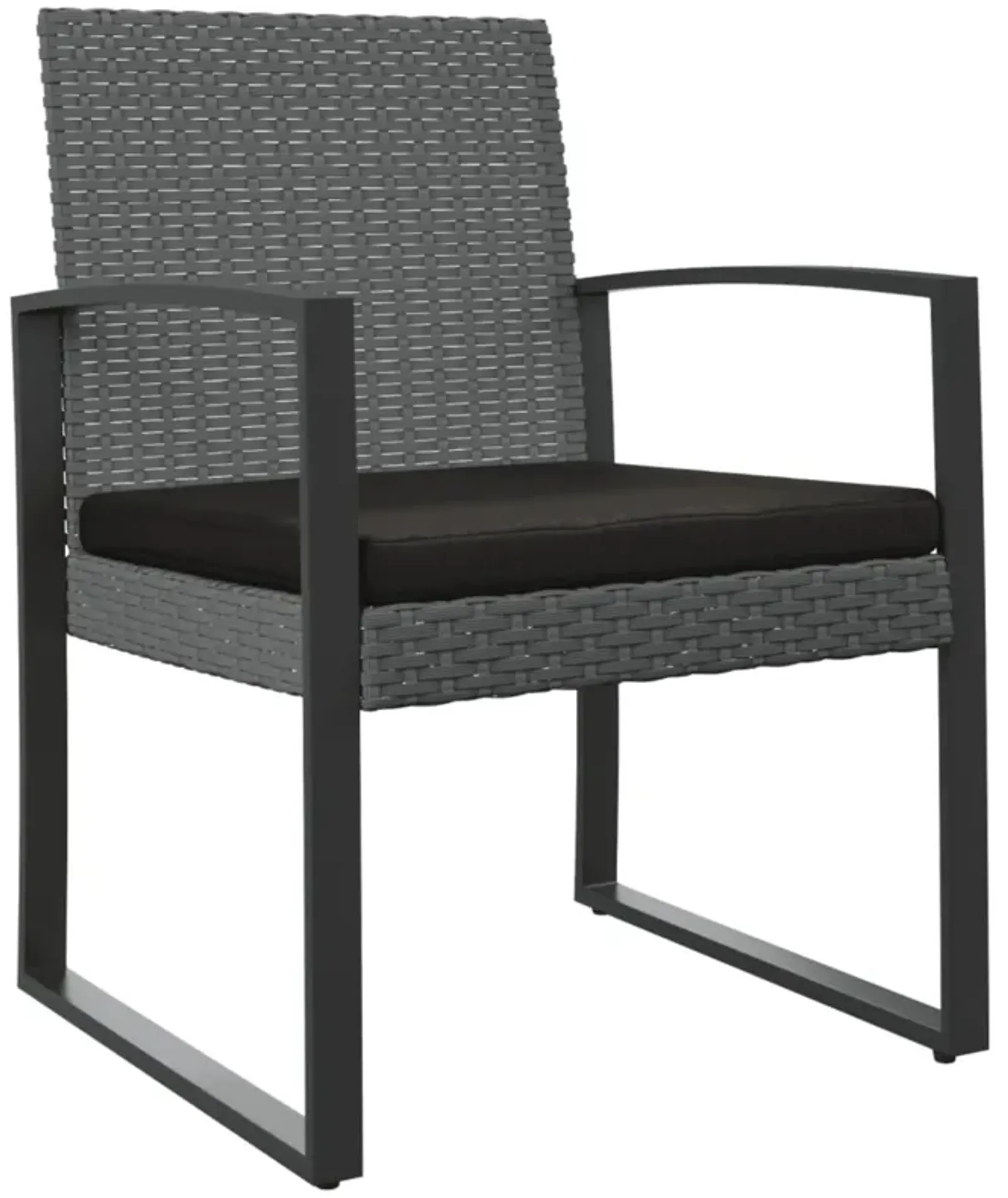 vidaXL Patio Dining Chairs 2 pcs Dark Gray PP Rattan