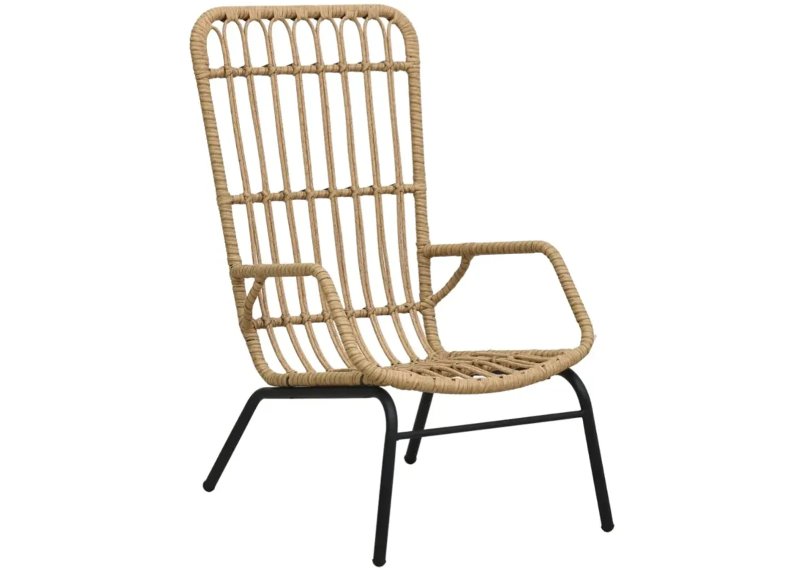 vidaXL Garden Chair Poly Rattan Light Brown