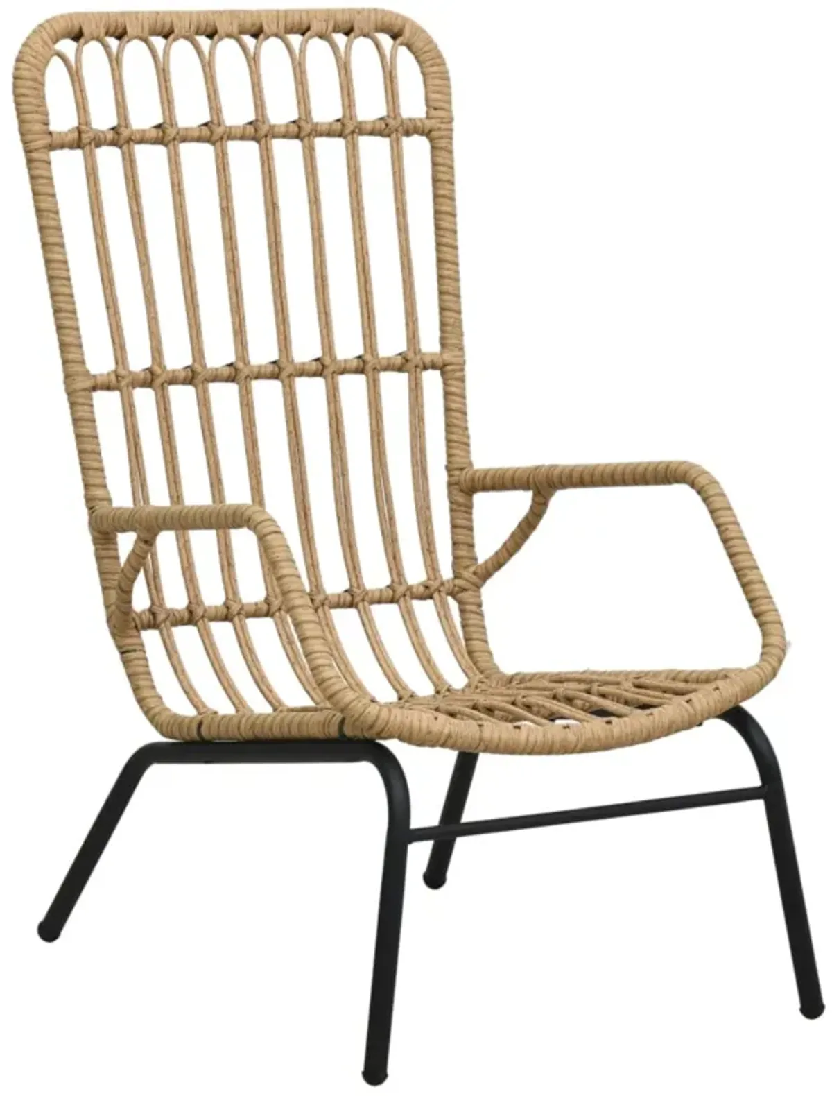 vidaXL Garden Chair Poly Rattan Light Brown