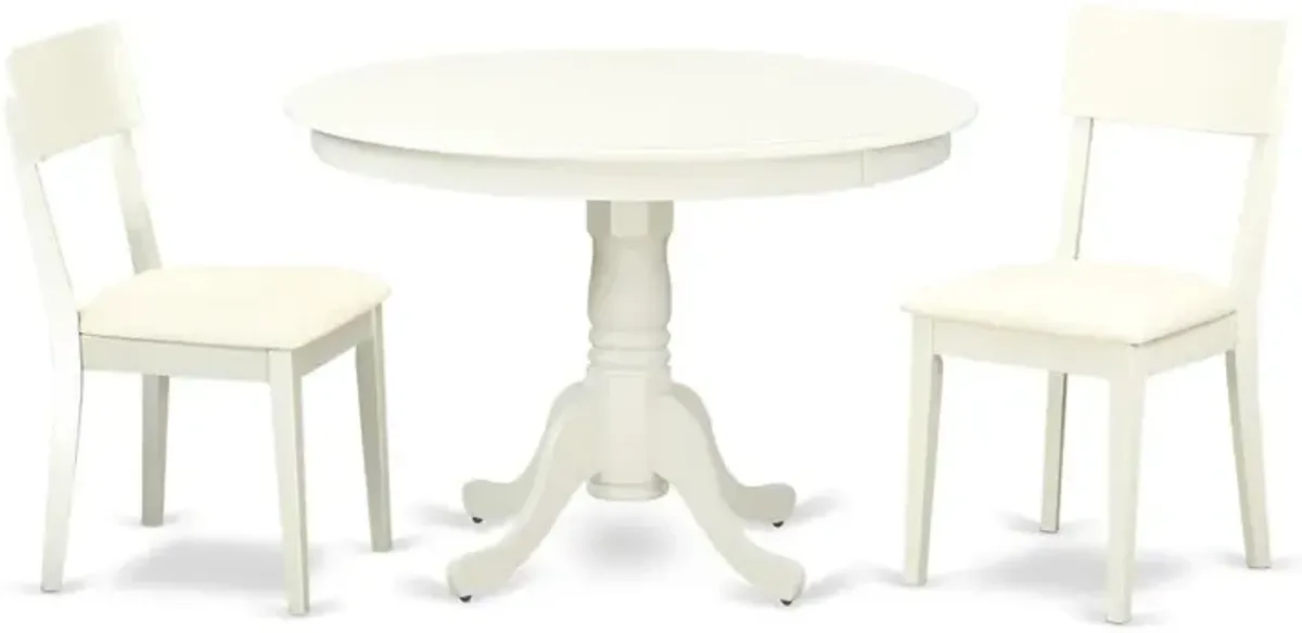 Dining Room Set Linen White, HLAD3-LWH-LC