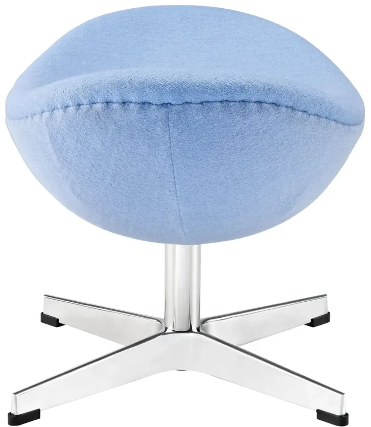 Modway Glove Mid-Century Modern Wool Ottoman in Baby Blue