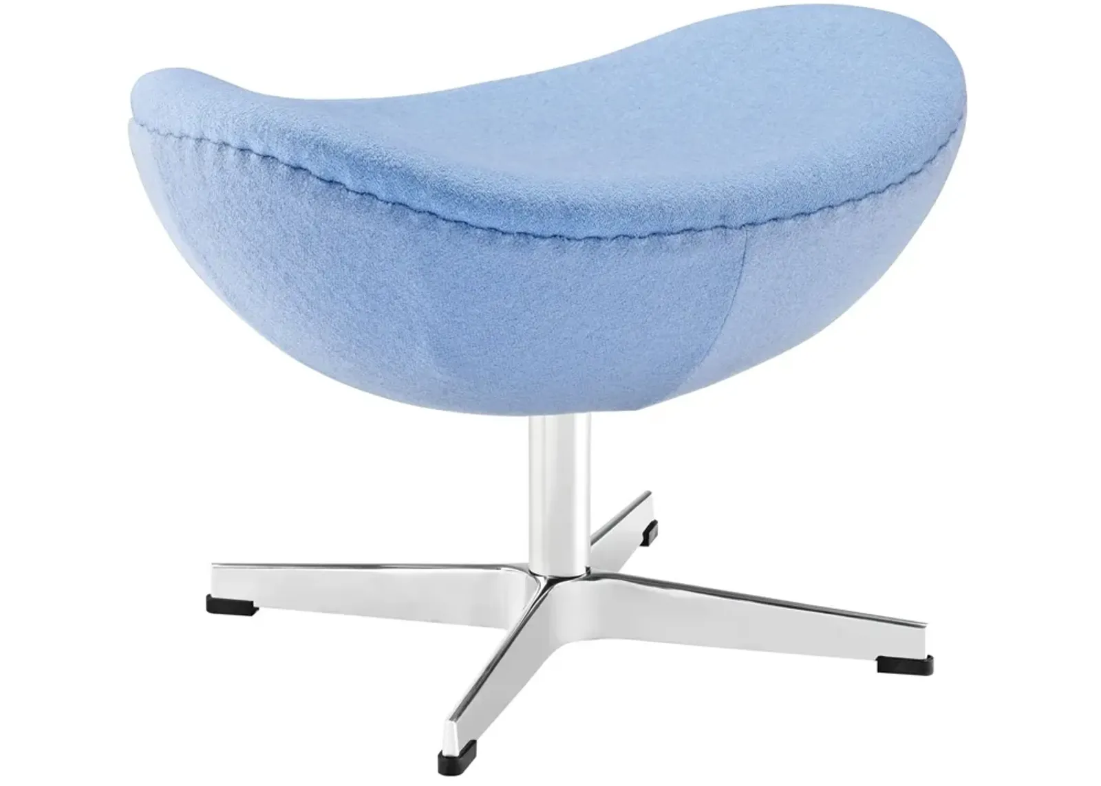 Modway Glove Mid-Century Modern Wool Ottoman in Baby Blue