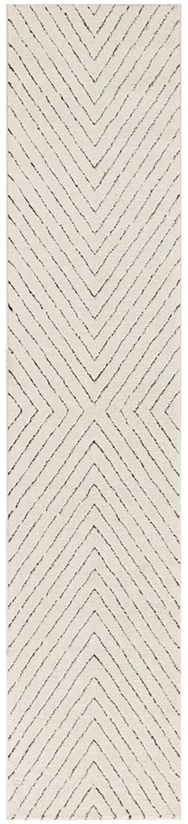 Modern Comfort MNC01 Ivory/Black 2'2" x 10' Rug