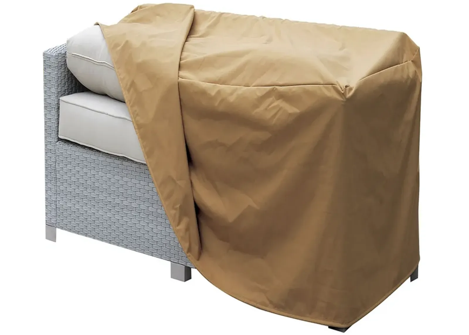 Waterproof Fabric Dust Cover for Outdoor Sofa, Medium, Brown-Benzara