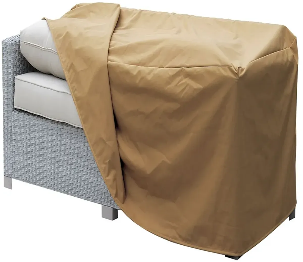 Waterproof Fabric Dust Cover for Outdoor Sofa, Medium, Brown-Benzara