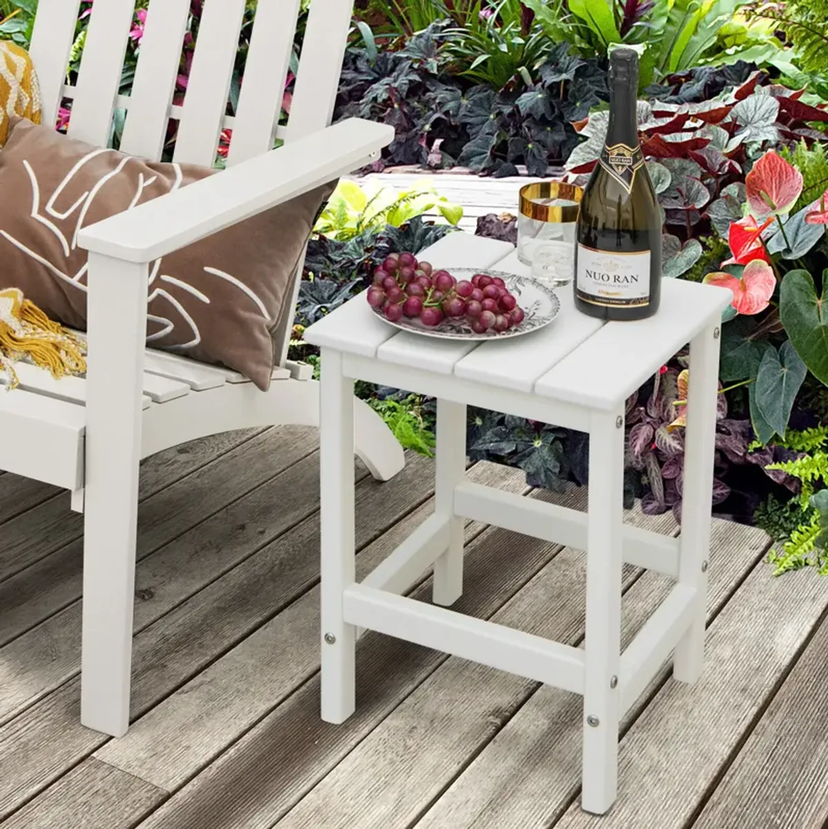 14 Inch Square Weather-Resistant Adirondack Side Table