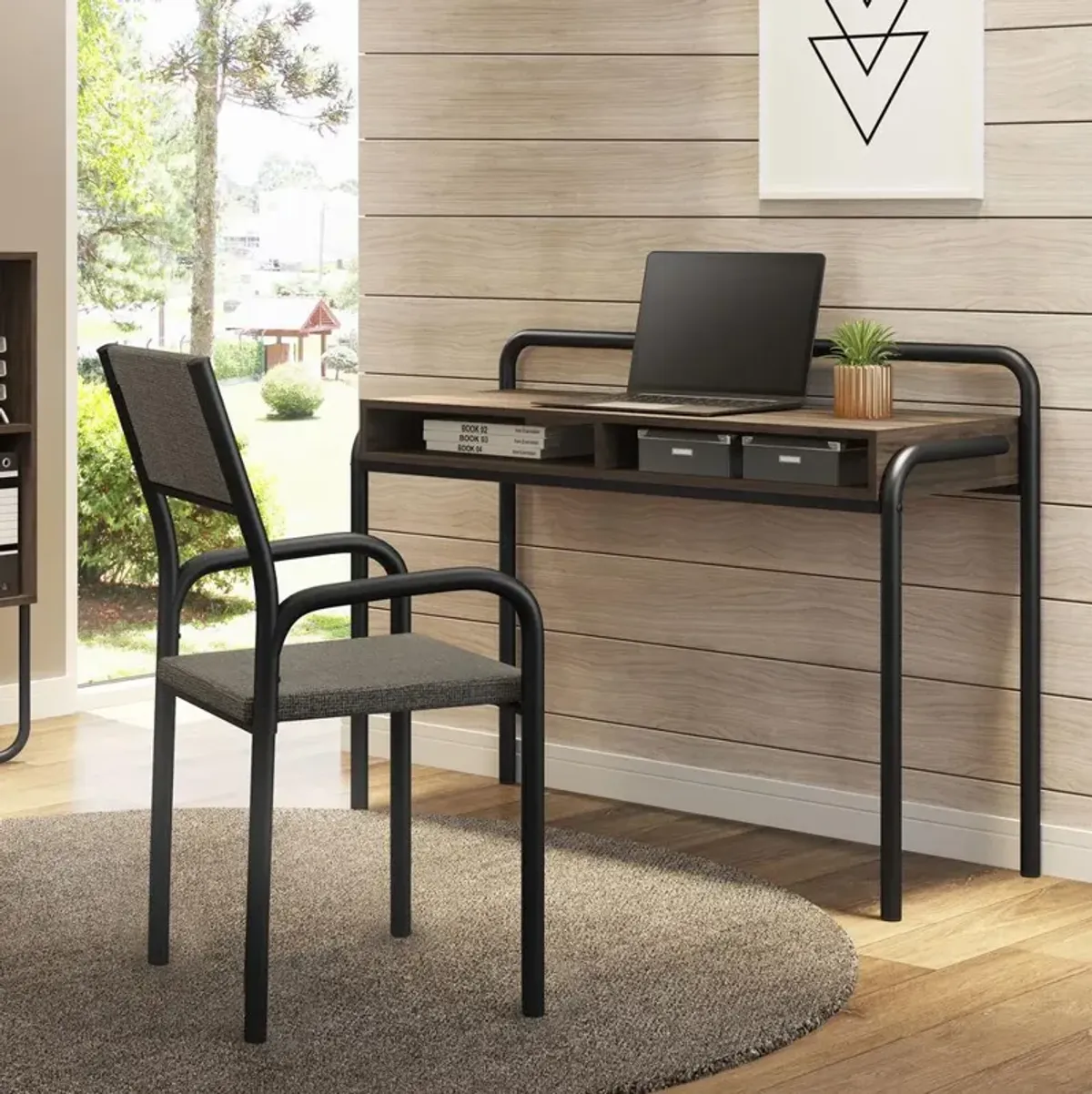 Techni Mobili Modern Classic Writing Desk, Walnut