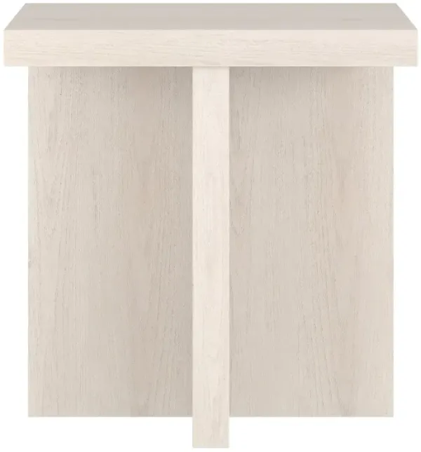 Wooden Square Side Table, Small Accent Table for Living Room or Office