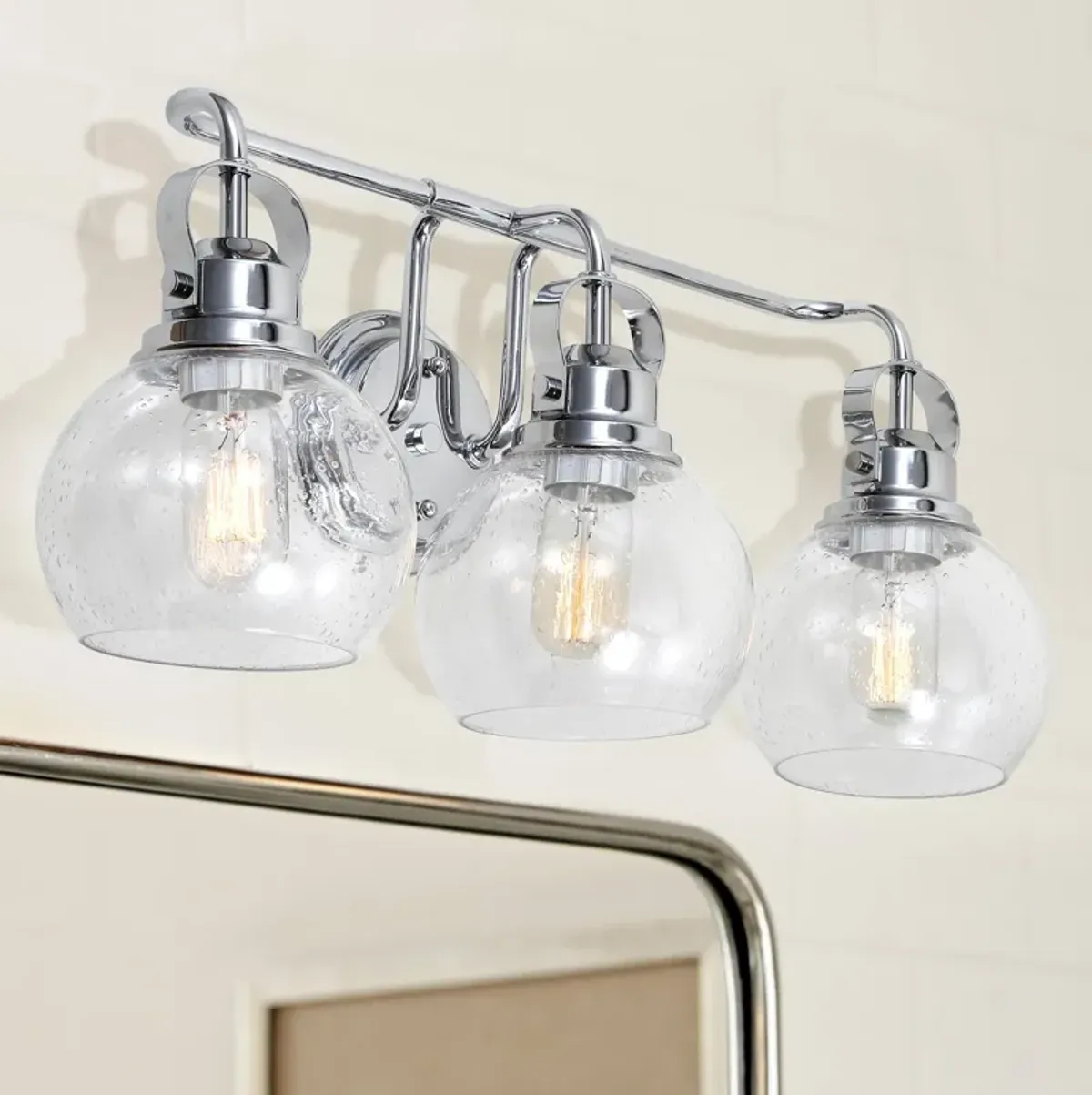 Shirley Metal Bubbled Glass Vanity Light