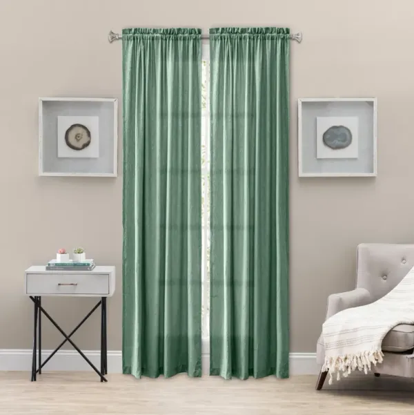 Ellis Curtain Portland Crushed Taffeta Rod Pocket Tailored Panel - 48"x63", Spa