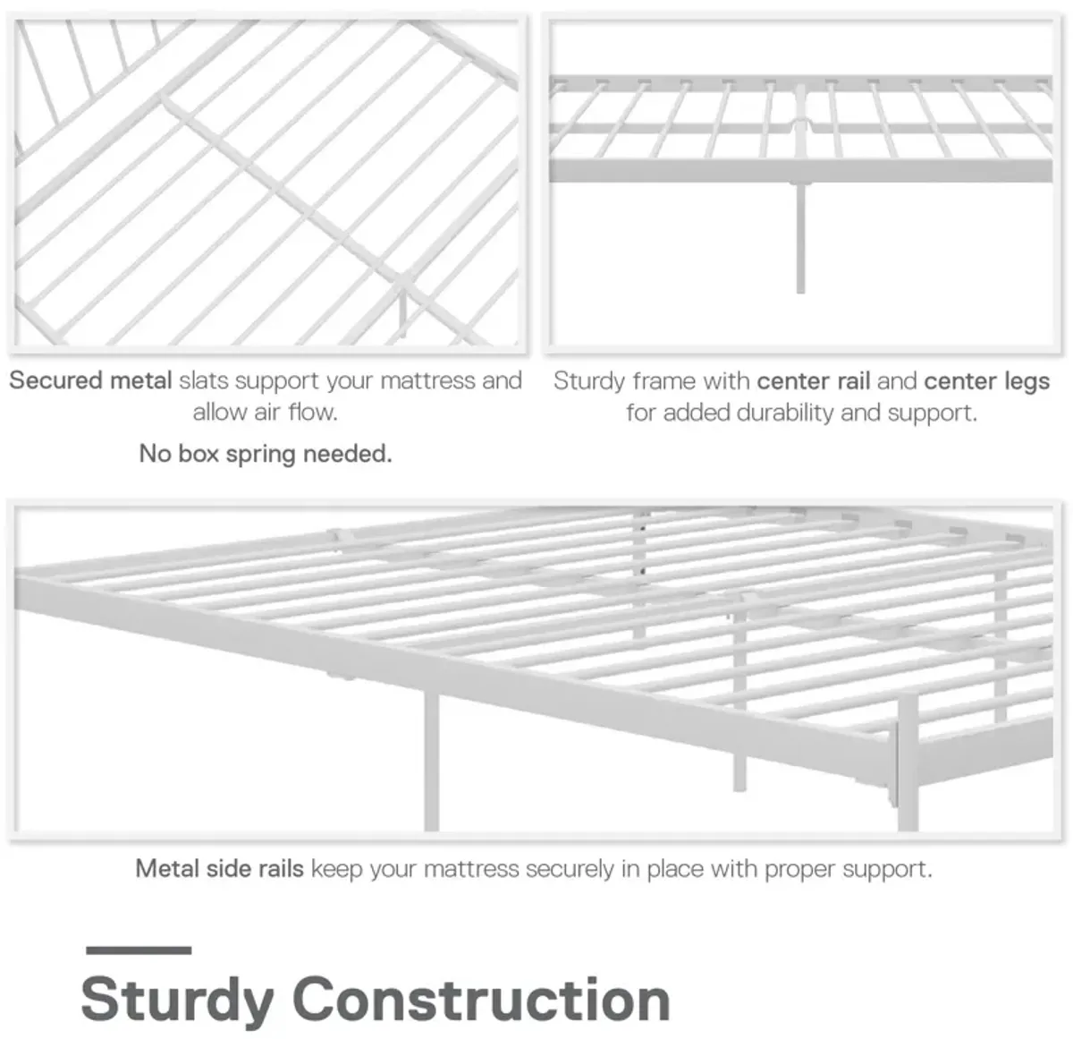 Ares Metal Bed, King, White