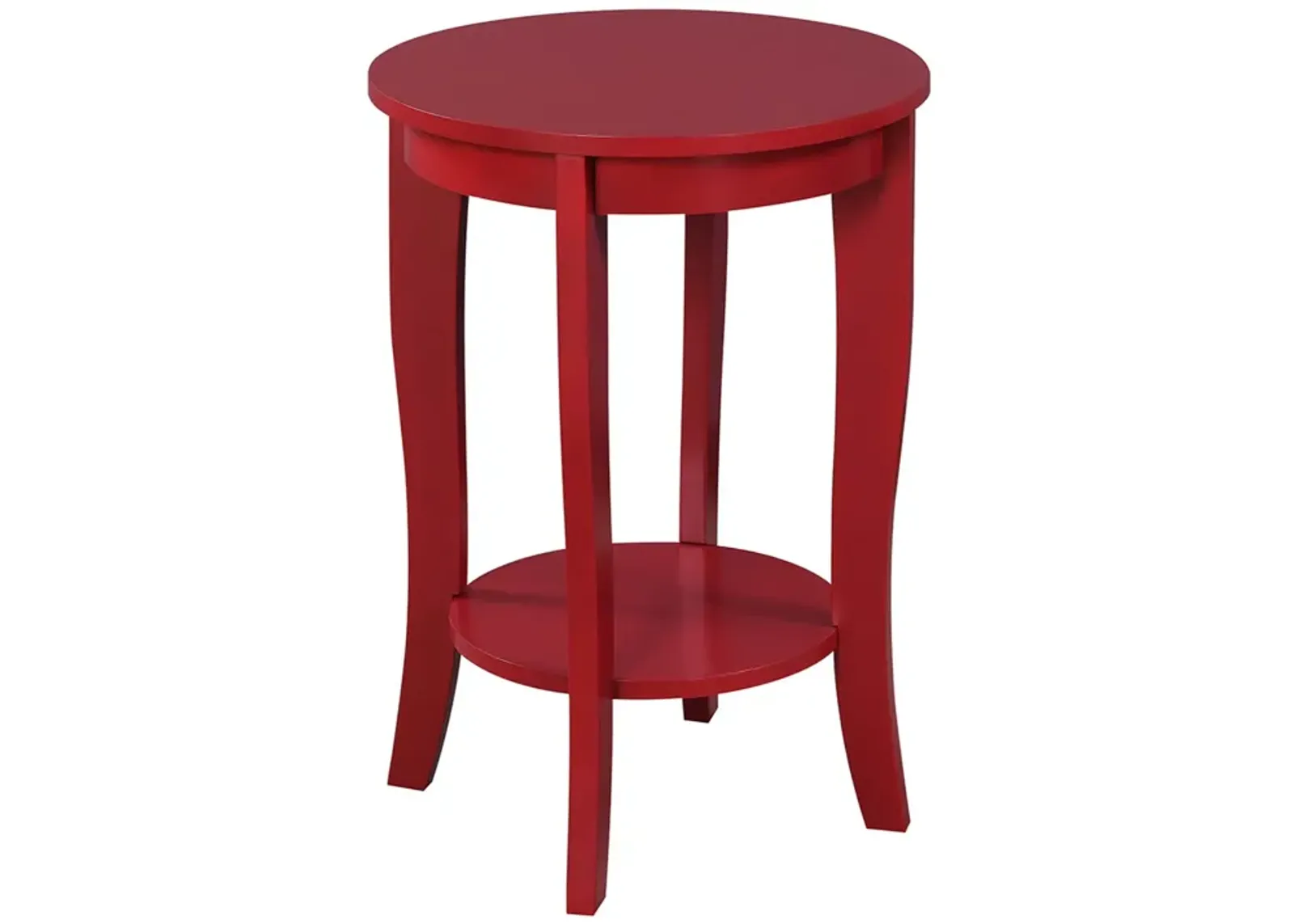 Convenience Concepts American Heritage Round End Table, Cranberry Red