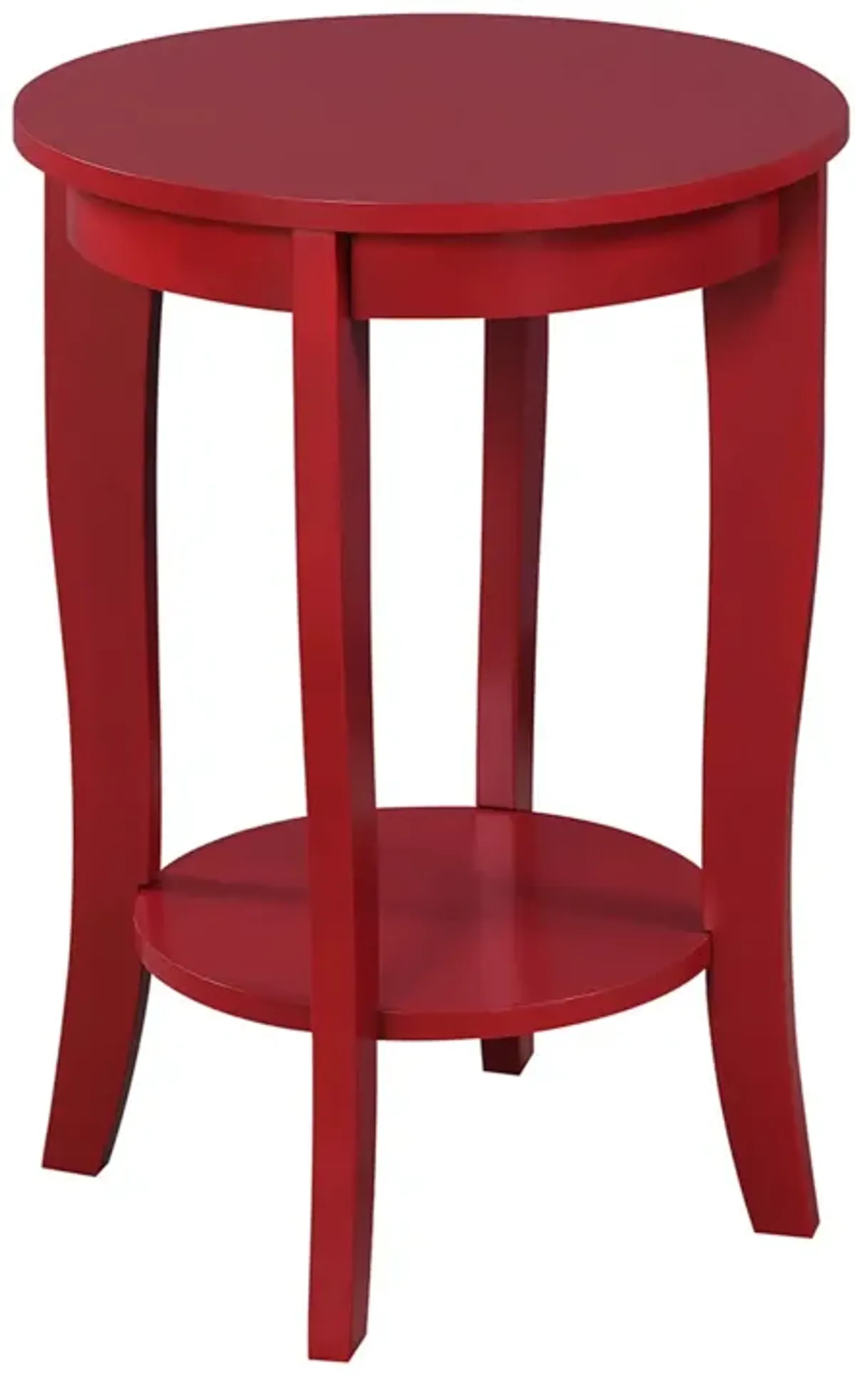 Convenience Concepts American Heritage Round End Table, Cranberry Red