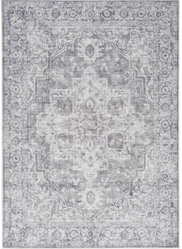 Machine Washable Series 1 SR101 Ivory/Gray 5'3" x 7'3" Rug