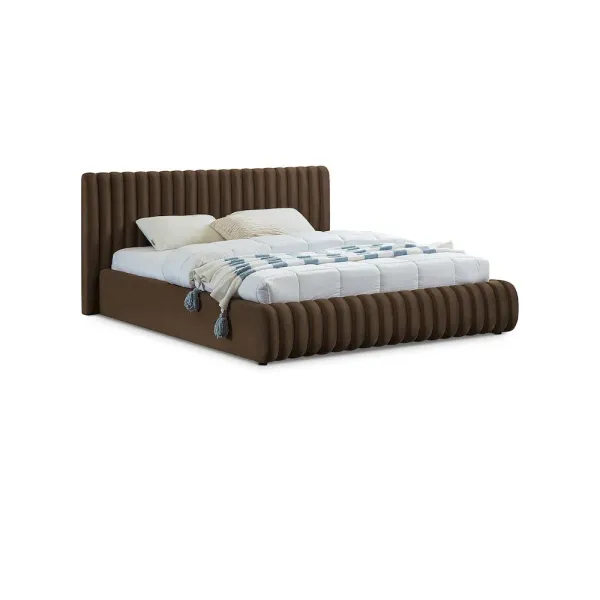Meridian Furniture Nico Brown Velvet Queen Bed