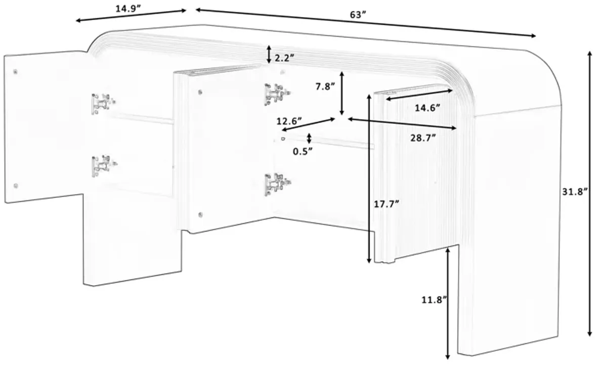 Merax Multifunctional Sideboard with Adjustable Shelves