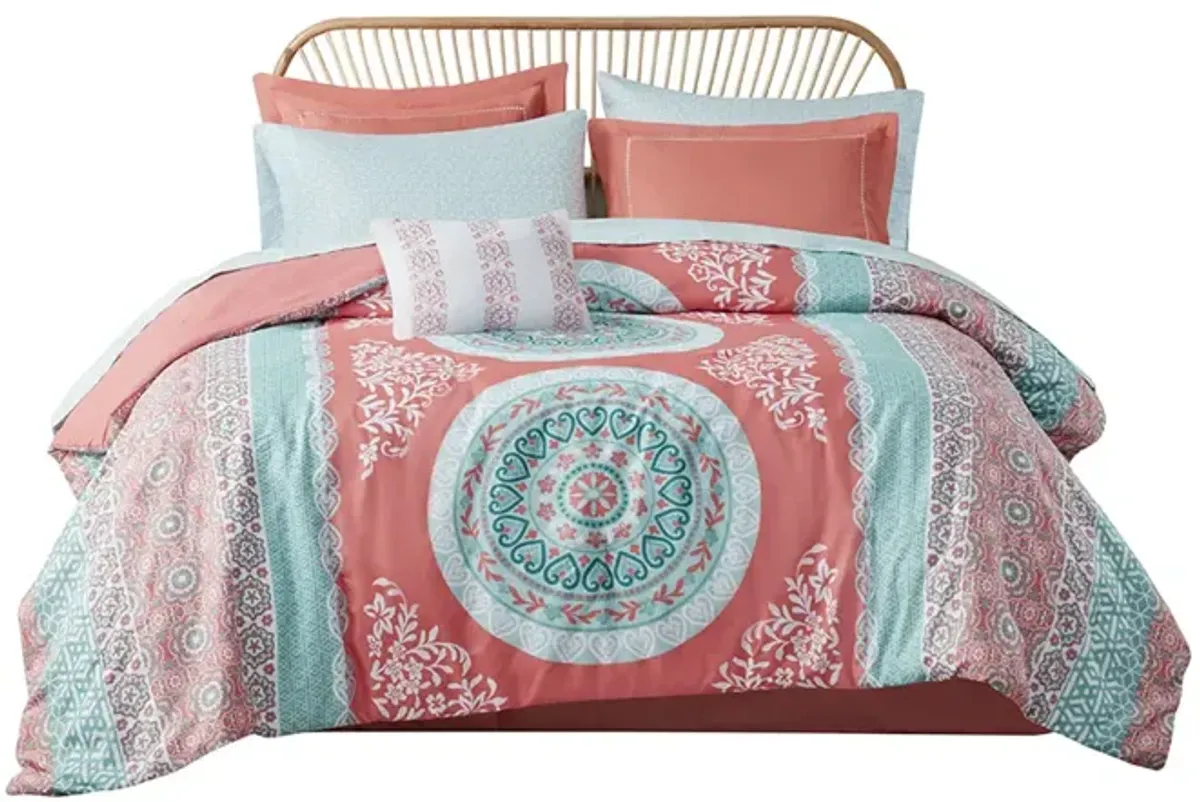 Gracie Mills Yvonne 8-Piece Boho Medallion Comforter Set with Sheets