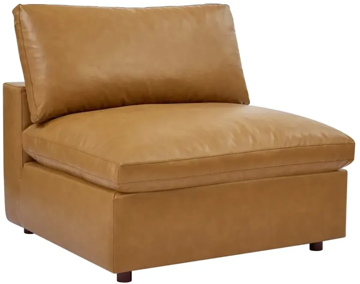 Commix Down Filled Overstuffed Vegan Leather 3-Seater Sofa