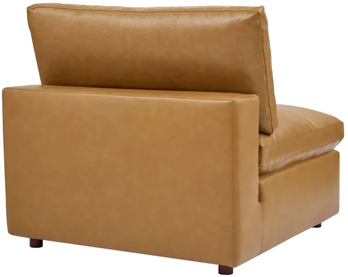 Commix Down Filled Overstuffed Vegan Leather 3-Seater Sofa