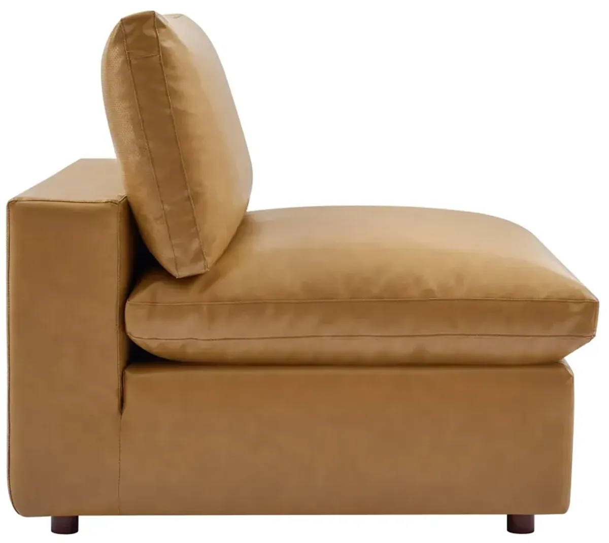 Commix Down Filled Overstuffed Vegan Leather 3-Seater Sofa