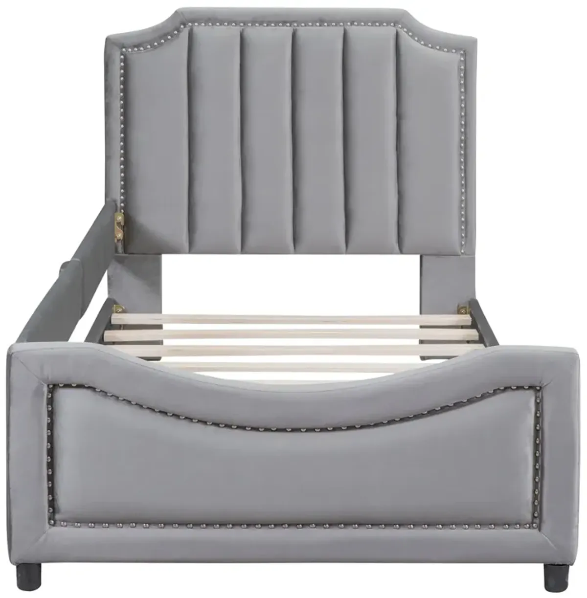 Merax Velvet Upholstered Daybed with Headboard