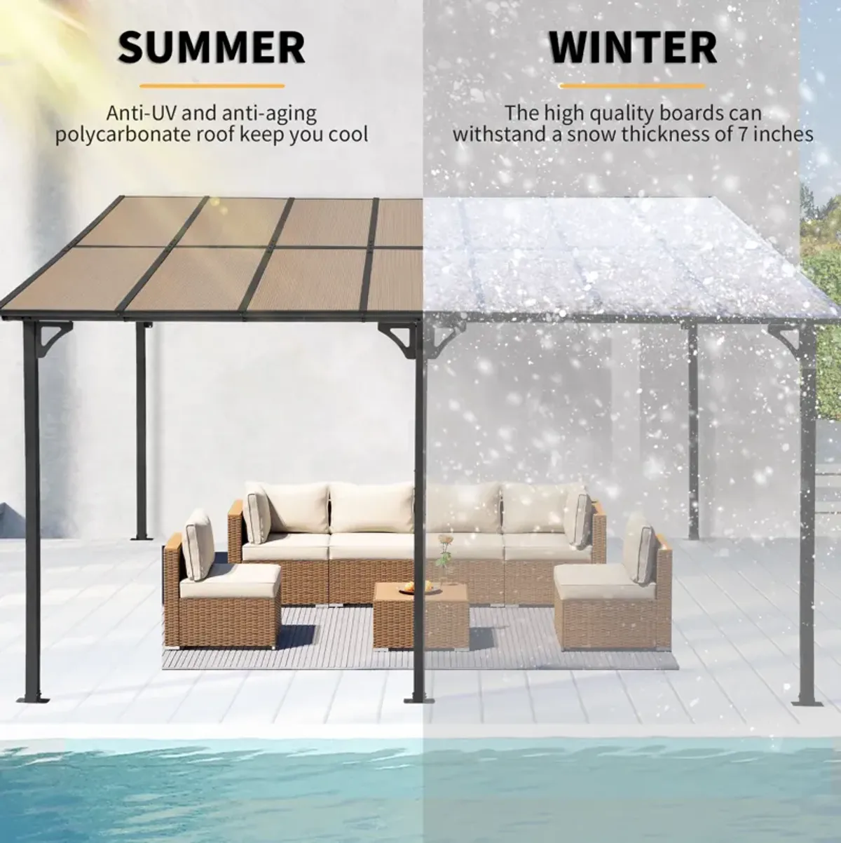 Space-saving Outdoor Wall Pergola for Patio and Garden Relaxation
